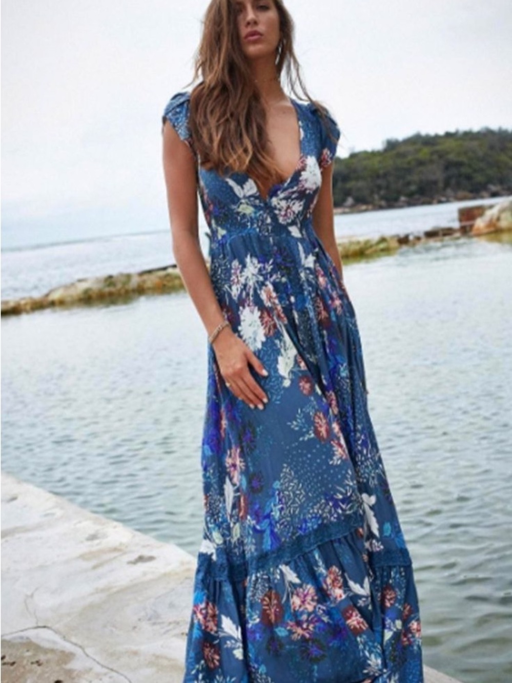 Jaase blue floral maxi dress